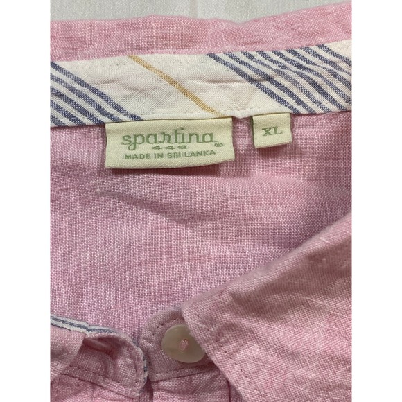 Spartina 449 Pink Linen Button Down Shirt Women's XL Long Sleeve Casual - Picture 4 of 5
